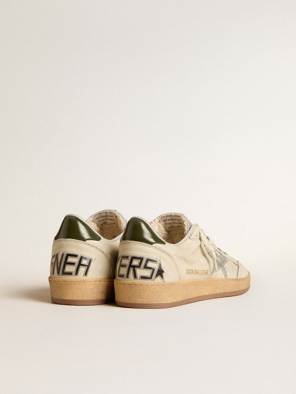 Golden Goose Men's Ball Star with silver leather star and green leather heel tab