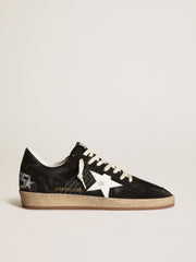 Golden Goose Men's Ball Star in black suede with white leather star
