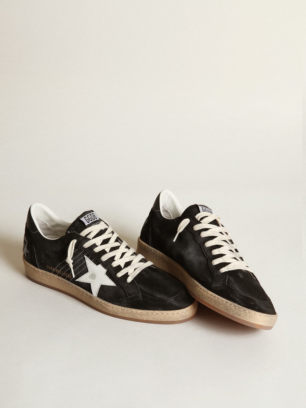 Golden Goose Men's Ball Star in black suede with white leather star