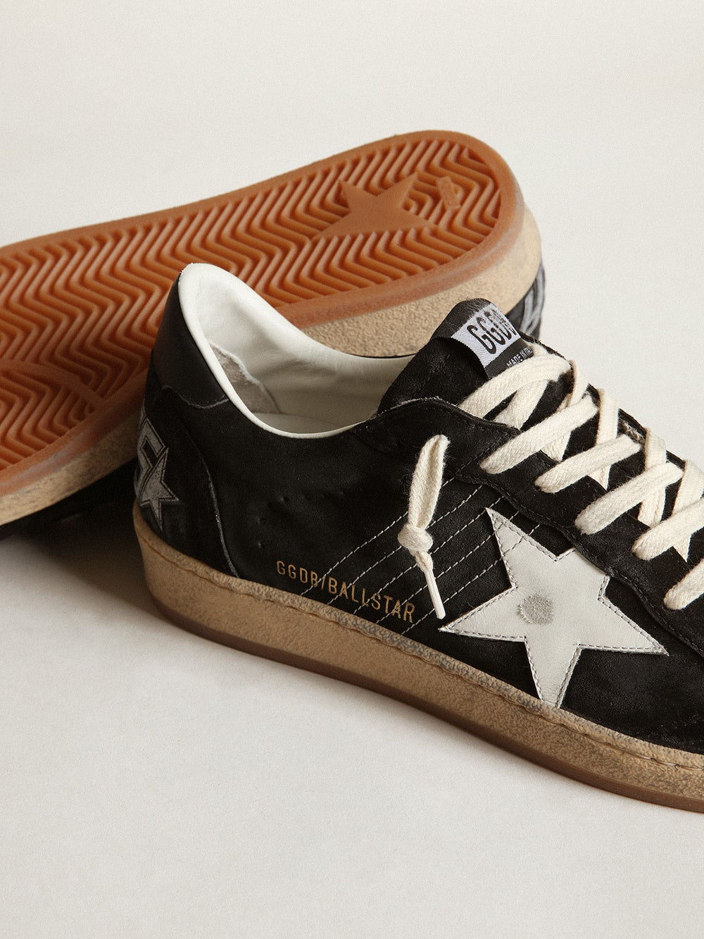 Golden Goose Men's Ball Star in black suede with white leather star