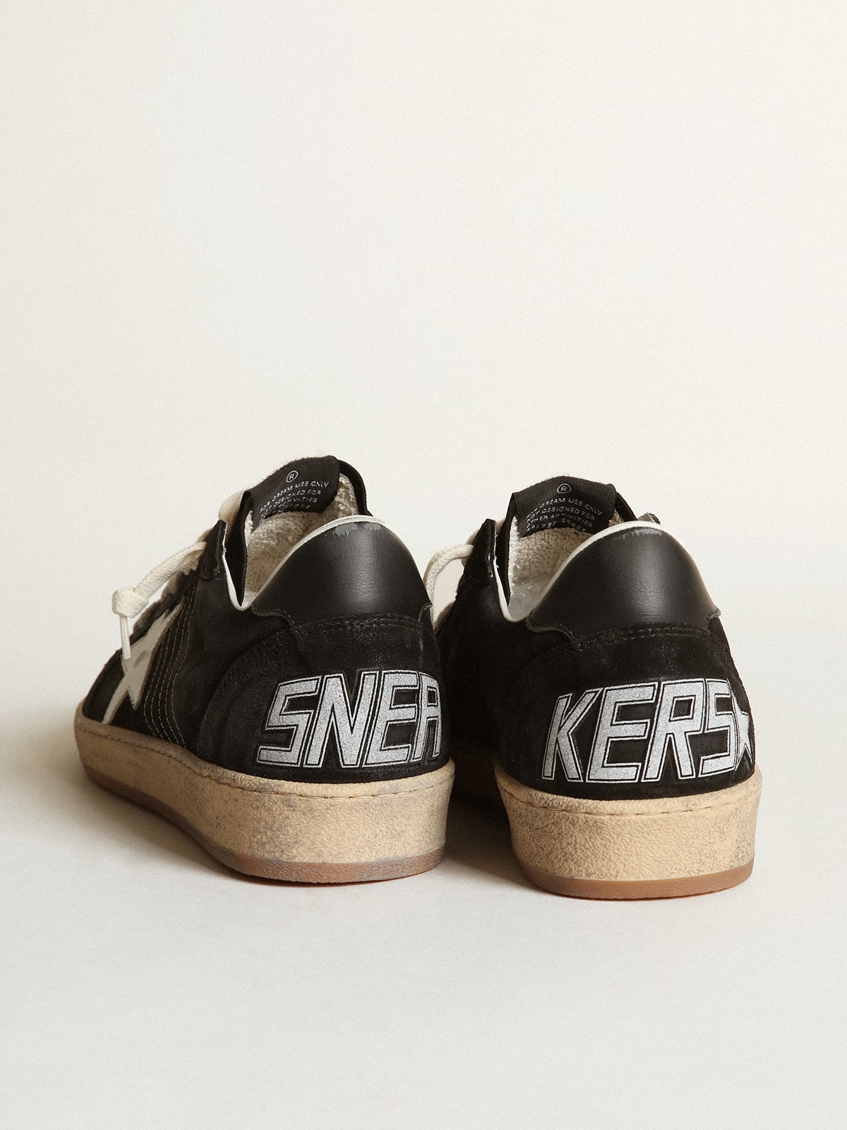 Golden Goose Men's Ball Star in black suede with white leather star