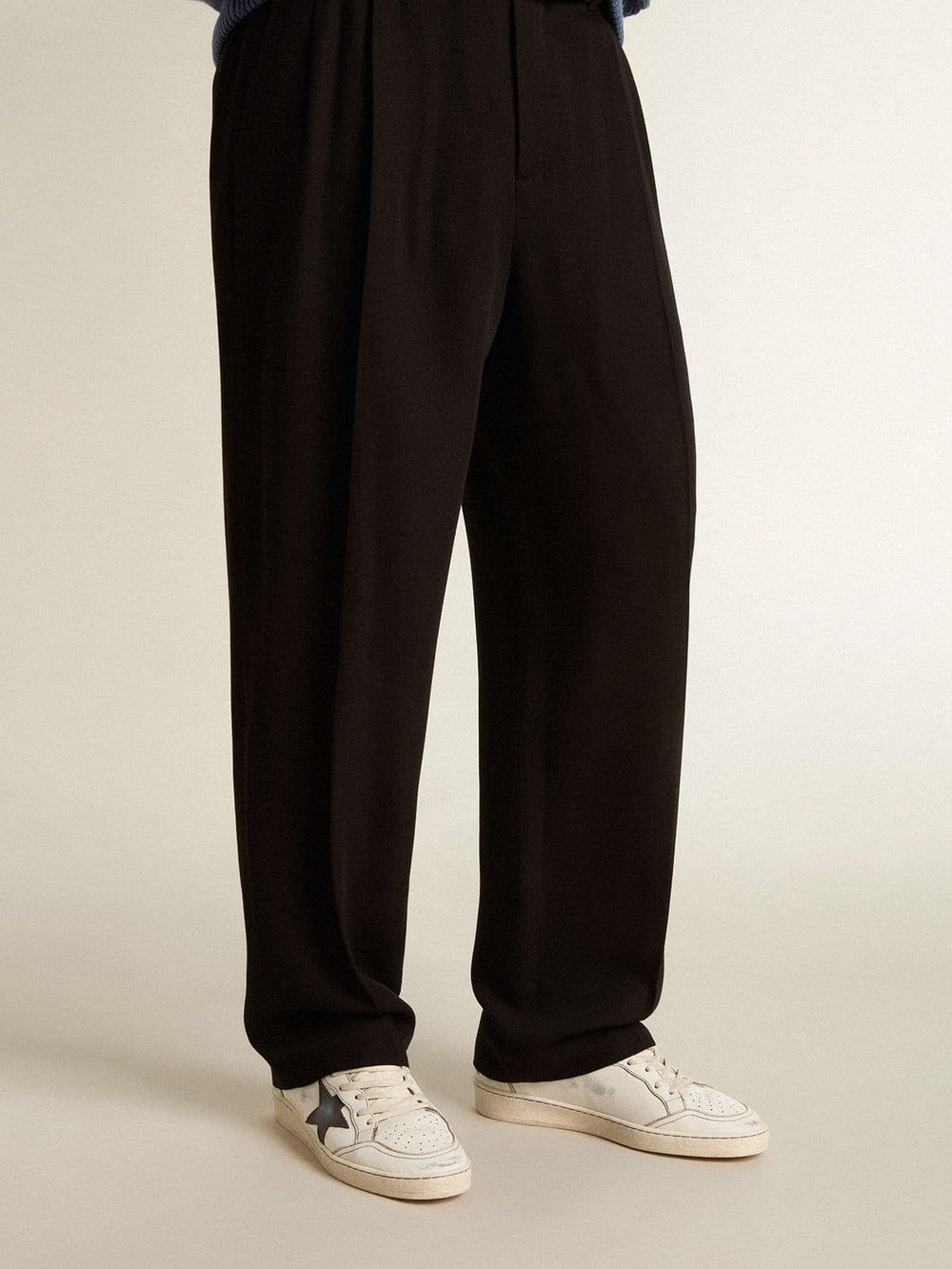 Golden Goose Ball Star with black star and blue suede heel tab