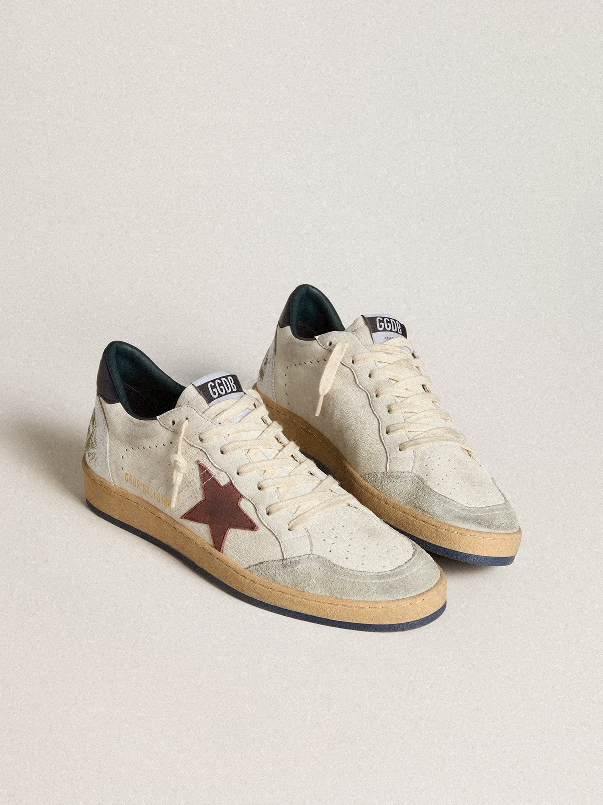 Golden Goose Ball Star in nappa with brown nubuck star and nappa heel tab