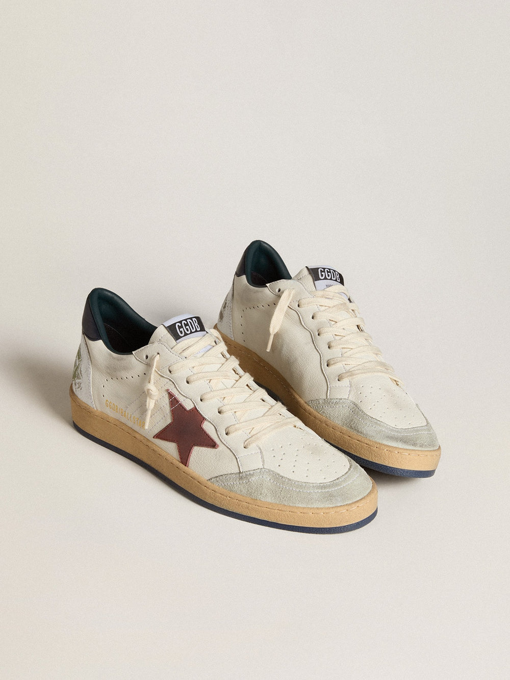 Golden Goose Ball Star in nappa with brown nubuck star and nappa heel tab