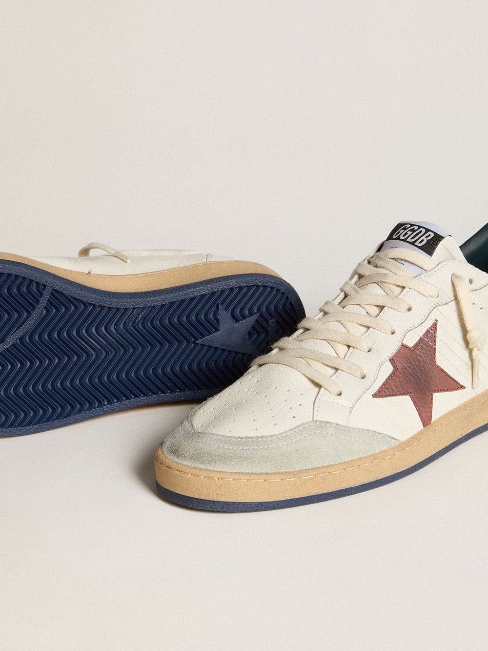 Golden Goose Ball Star in nappa with brown nubuck star and nappa heel tab