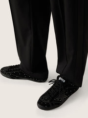 Golden Goose Men's True-Star in black suede with Swarovski crystals and black leather star