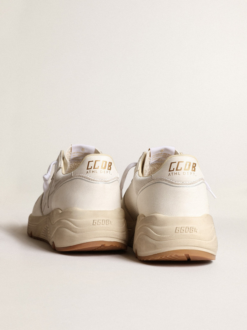 Golden Goose Men's Running Sole in mesh and white nappa