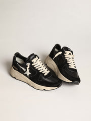 Golden Goose Men’s Running Sole in black nappa leather and suede with a white star
