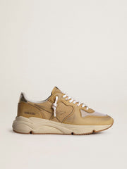 Golden Goose Running Sole in beige nubuck with beige leather star