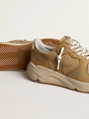 Golden Goose Running Sole in beige nubuck with beige leather star