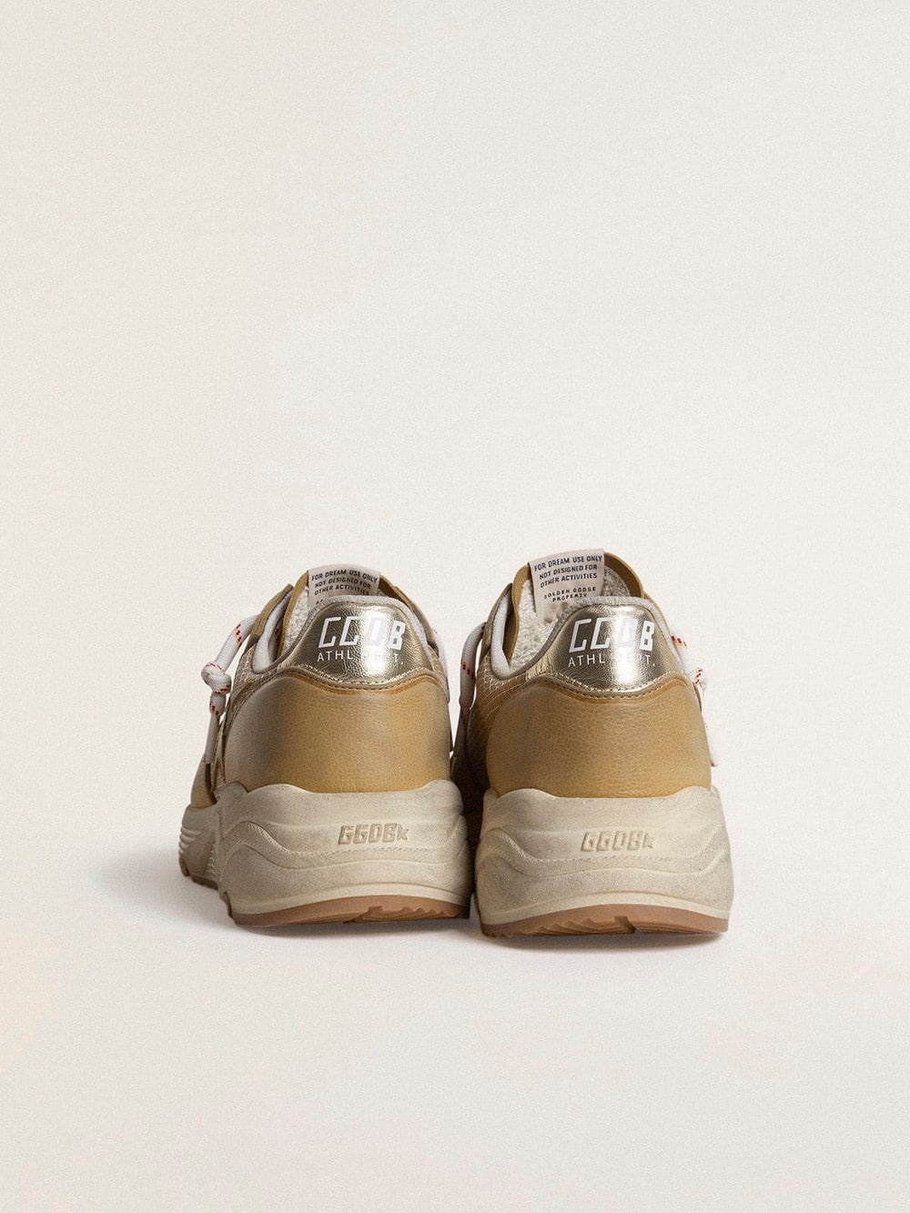 Golden Goose Running Sole in beige nubuck with beige leather star