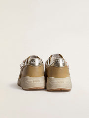 Golden Goose Running Sole in beige nubuck with beige leather star