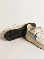 Golden Goose Running Sole in nappa with blue leather star and suede insert