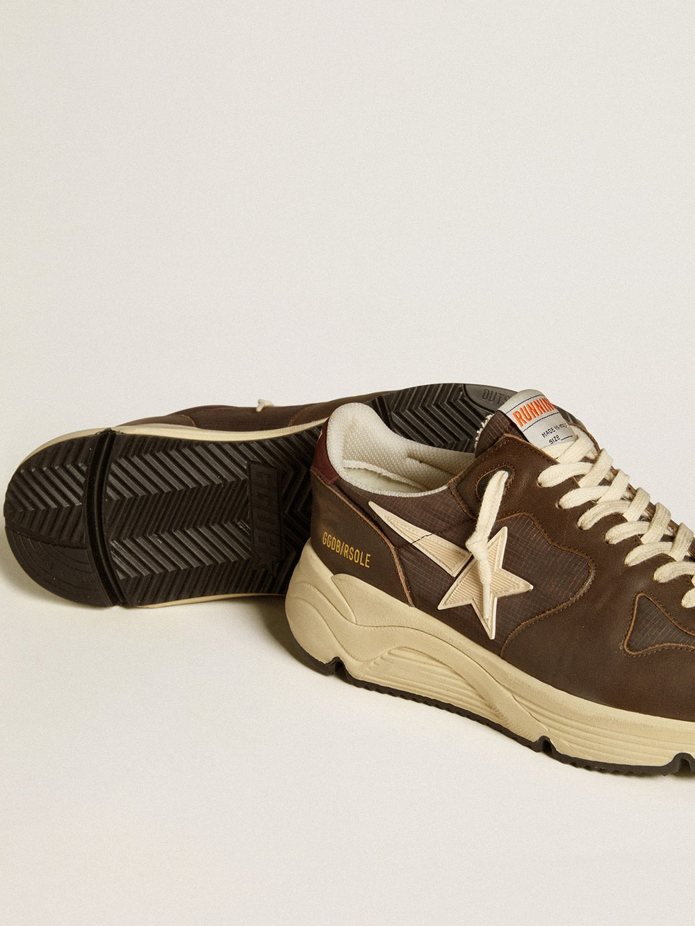Golden Goose Running Sole in nylon and leather with TPU star and nubuck heel tab
