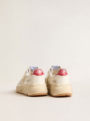 Golden Goose Men’s Running Sole in nappa leather with beige leather star and red heel tab
