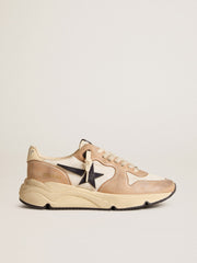 Golden Goose Running Sole in nylon and nubuck with dark blue suede star