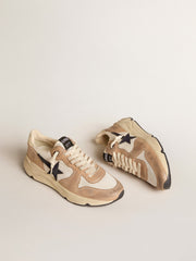 Golden Goose Running Sole in nylon and nubuck with dark blue suede star