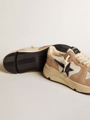 Golden Goose Running Sole in nylon and nubuck with dark blue suede star