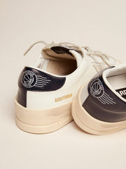 Golden Goose Men's Stardan with star in ice-gray suede and blu-navy heel tab