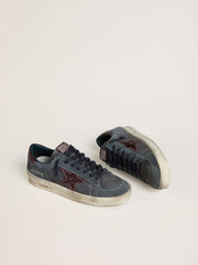 Golden Goose Men's Stardan LTD in anthracite nubuck and blue suede with metallic leather star