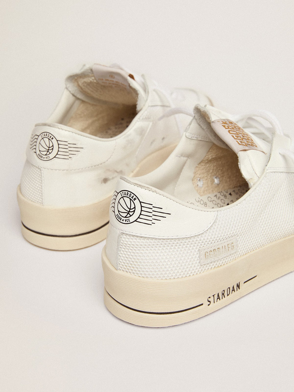 Golden Goose Men's Stardan in white mesh with black suede star