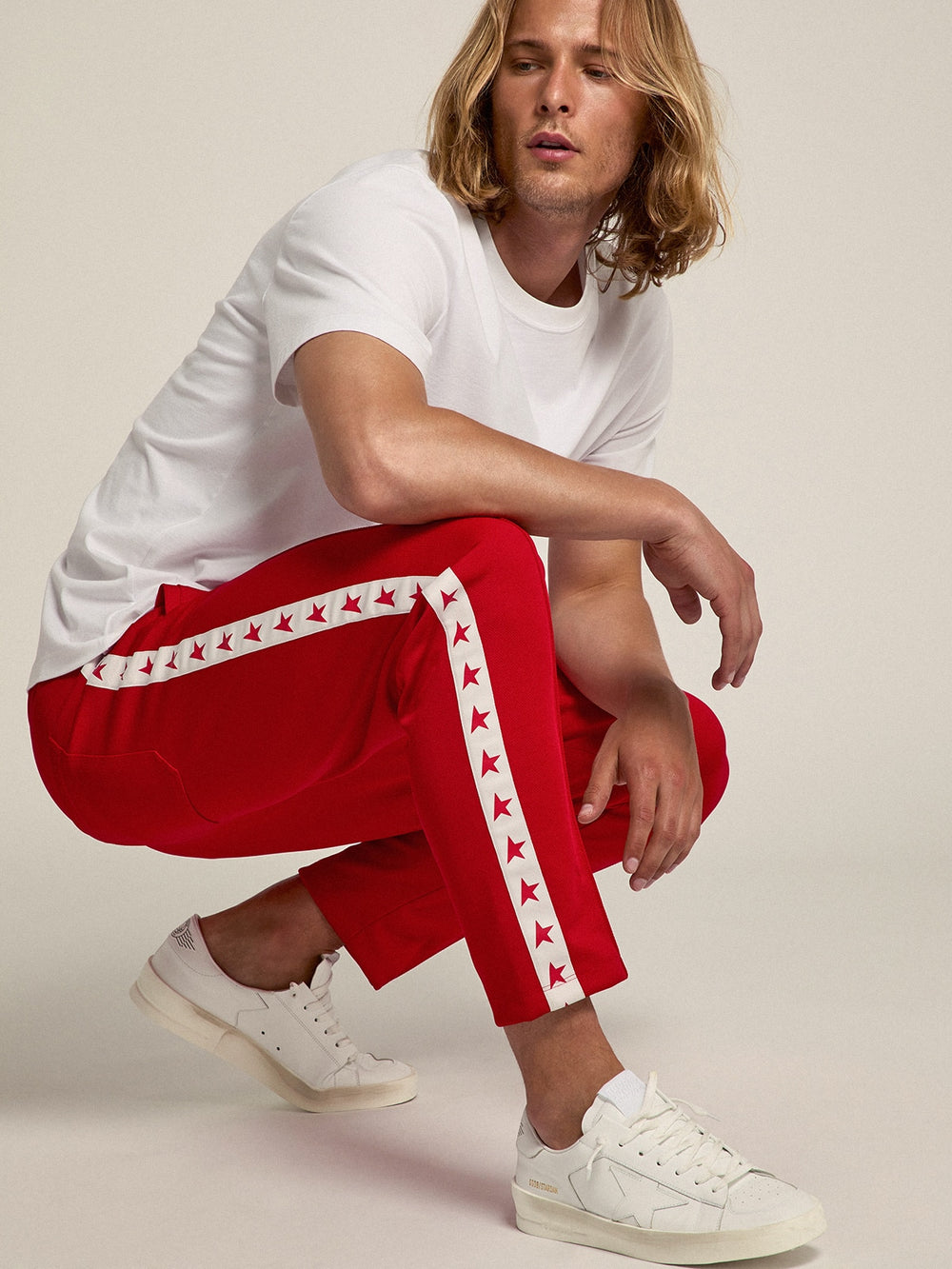 Golden Goose Men's Stardan in white leather