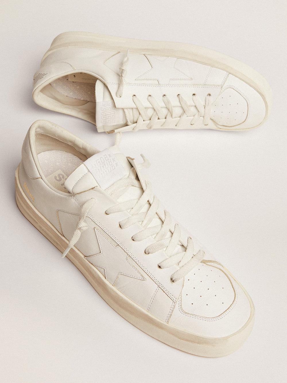 Golden Goose Men's Stardan in white leather