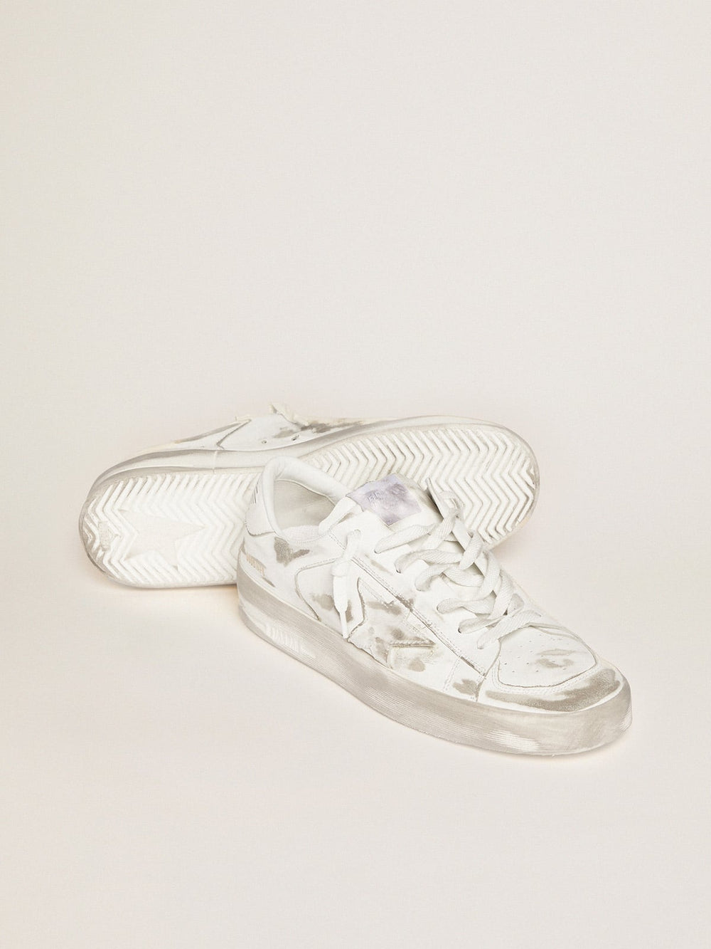 Golden Goose Stardan in white leather with white leather star and heel tab