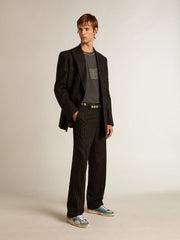 Golden Goose Men's Stardan in distressed mesh and petrol-colored upper