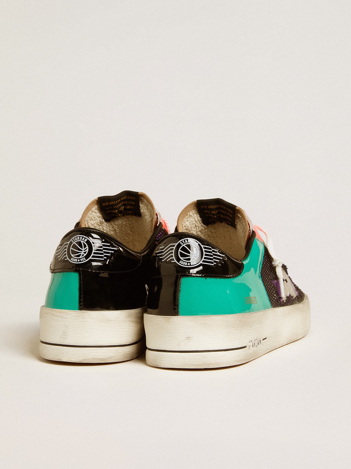 Golden Goose Men's Stardan LAB in patent leather and mesh with rubber star