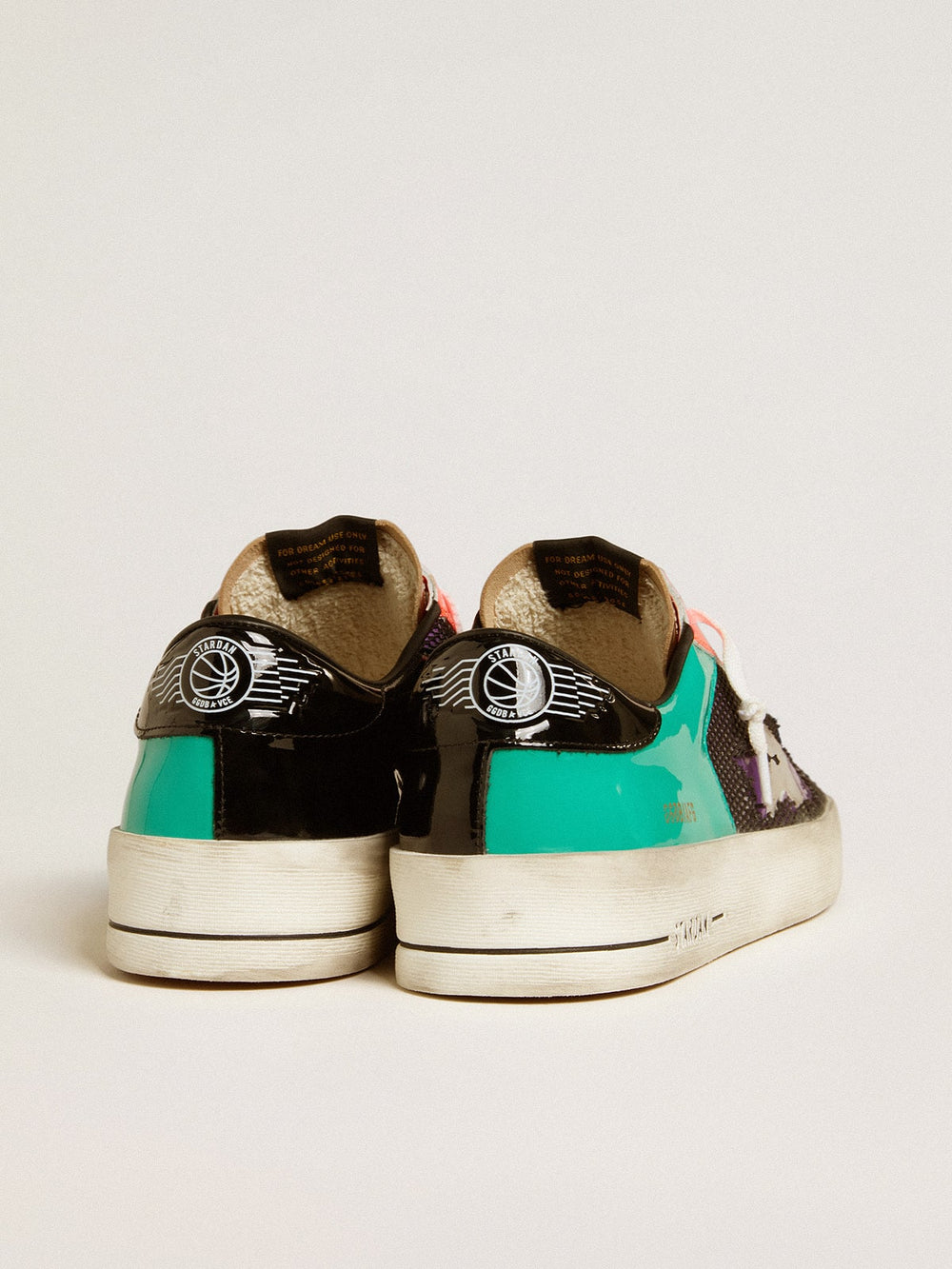 Golden Goose Men's Stardan LAB in patent leather and mesh with rubber star