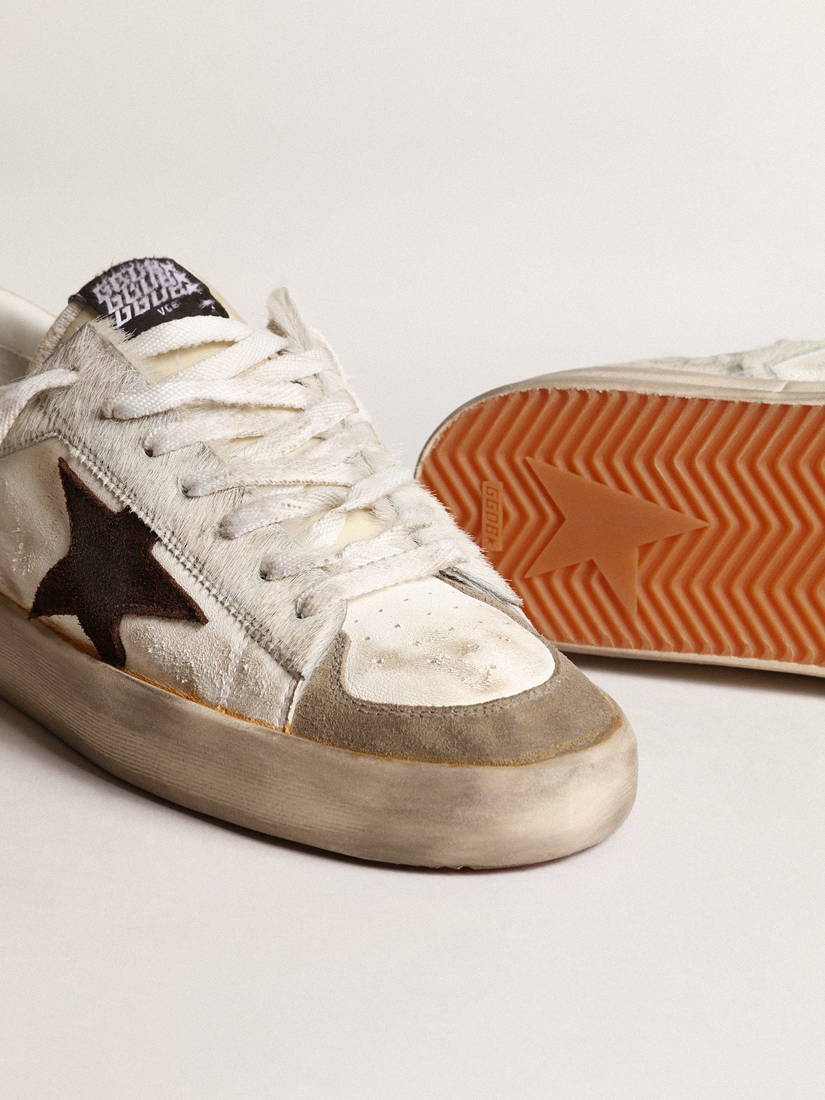 Golden Goose Men’s Stardan in nappa and pony skin with brown suede star