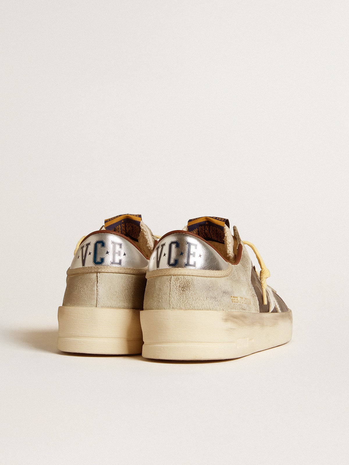 Golden Goose Men's Stardan in suede and leather with leather star and metallic heel tab