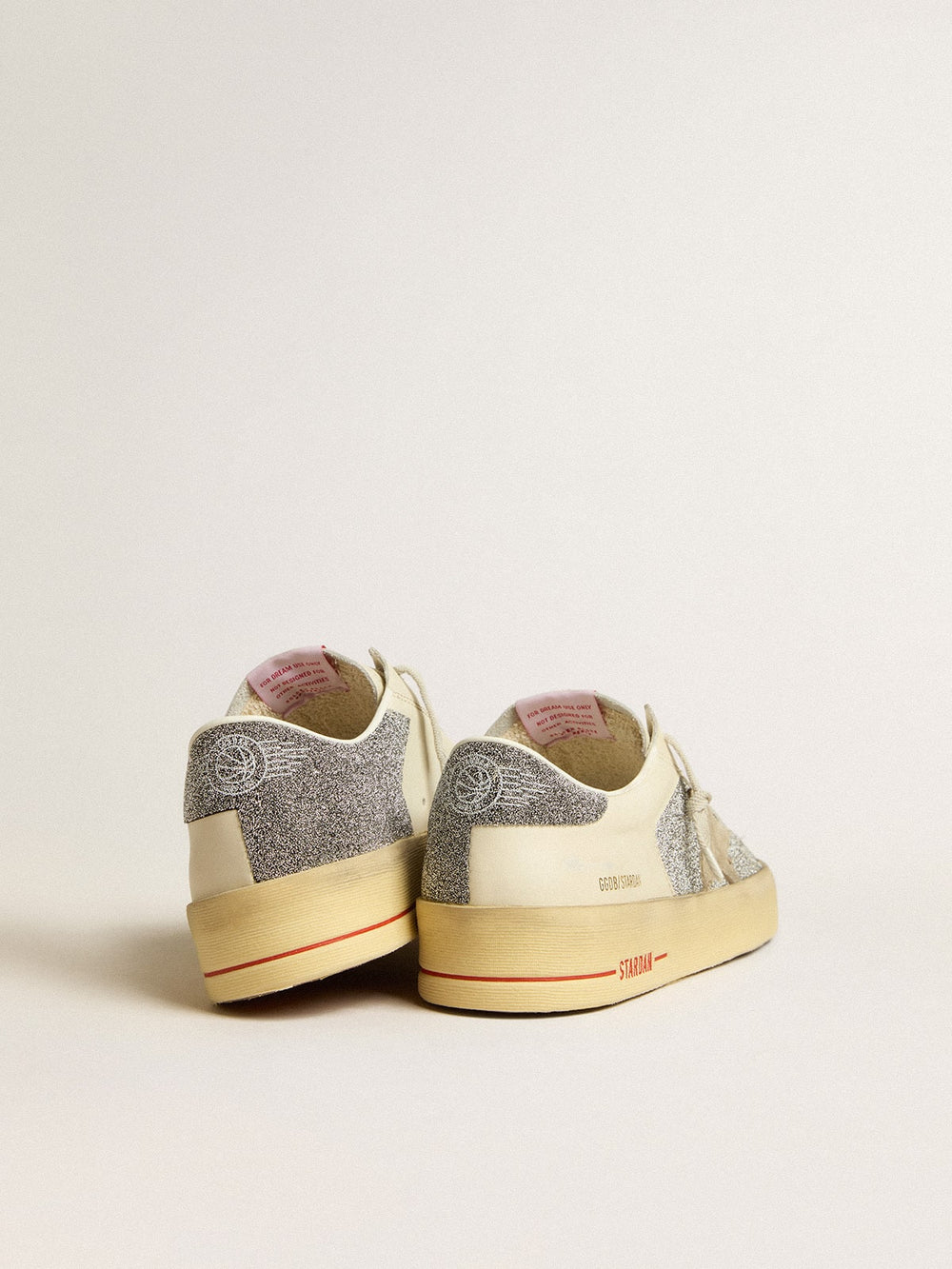 Golden Goose Men's Stardan in suede with sand star and Swarovski crystal inserts