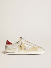 Golden Goose Men's Stardan in nubuck and crackle leather with silver metallic leather star