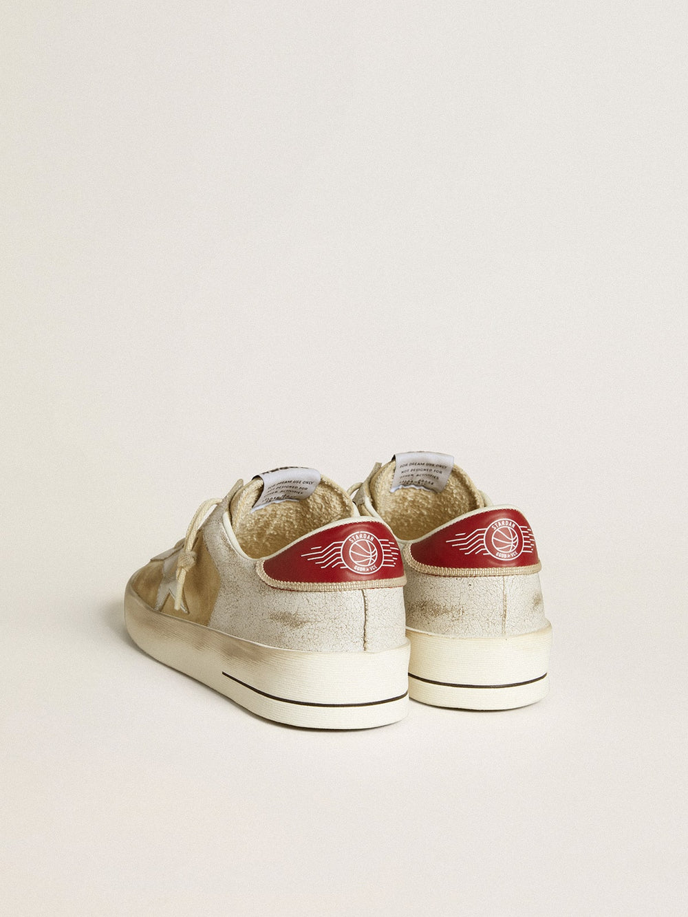 Golden Goose Men's Stardan in nubuck and crackle leather with silver metallic leather star