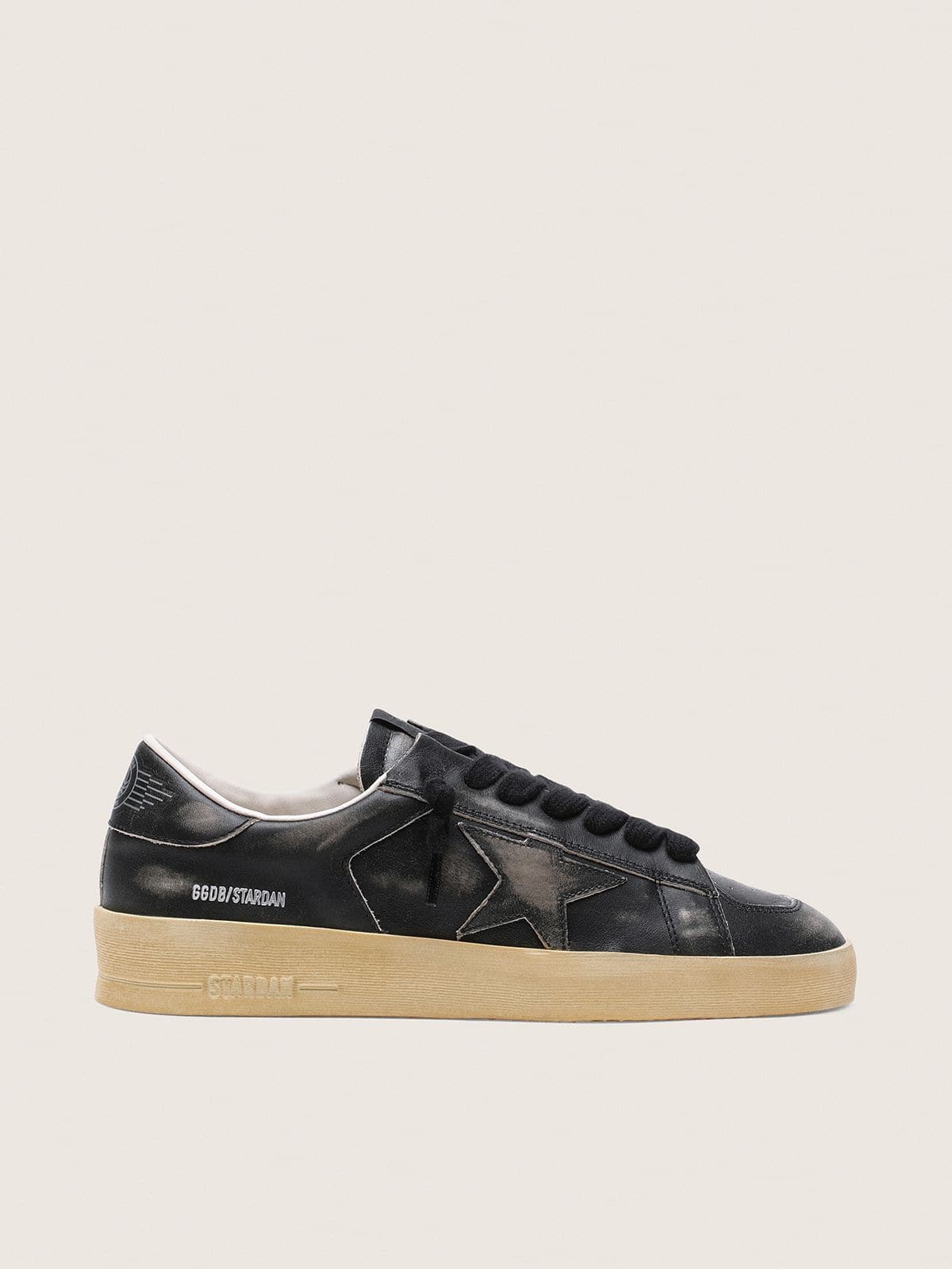 Golden Goose Men's Stardan in black leather with black leather star and heel tab