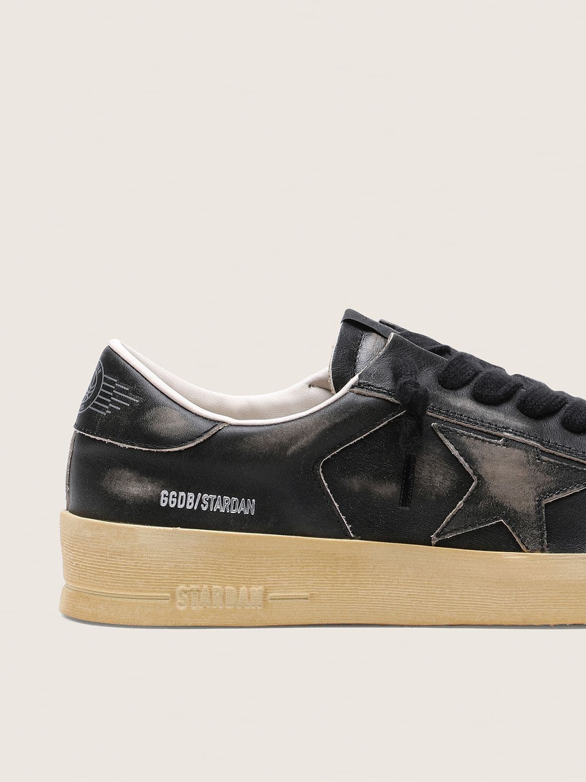 Golden Goose Men's Stardan in black leather with black leather star and heel tab
