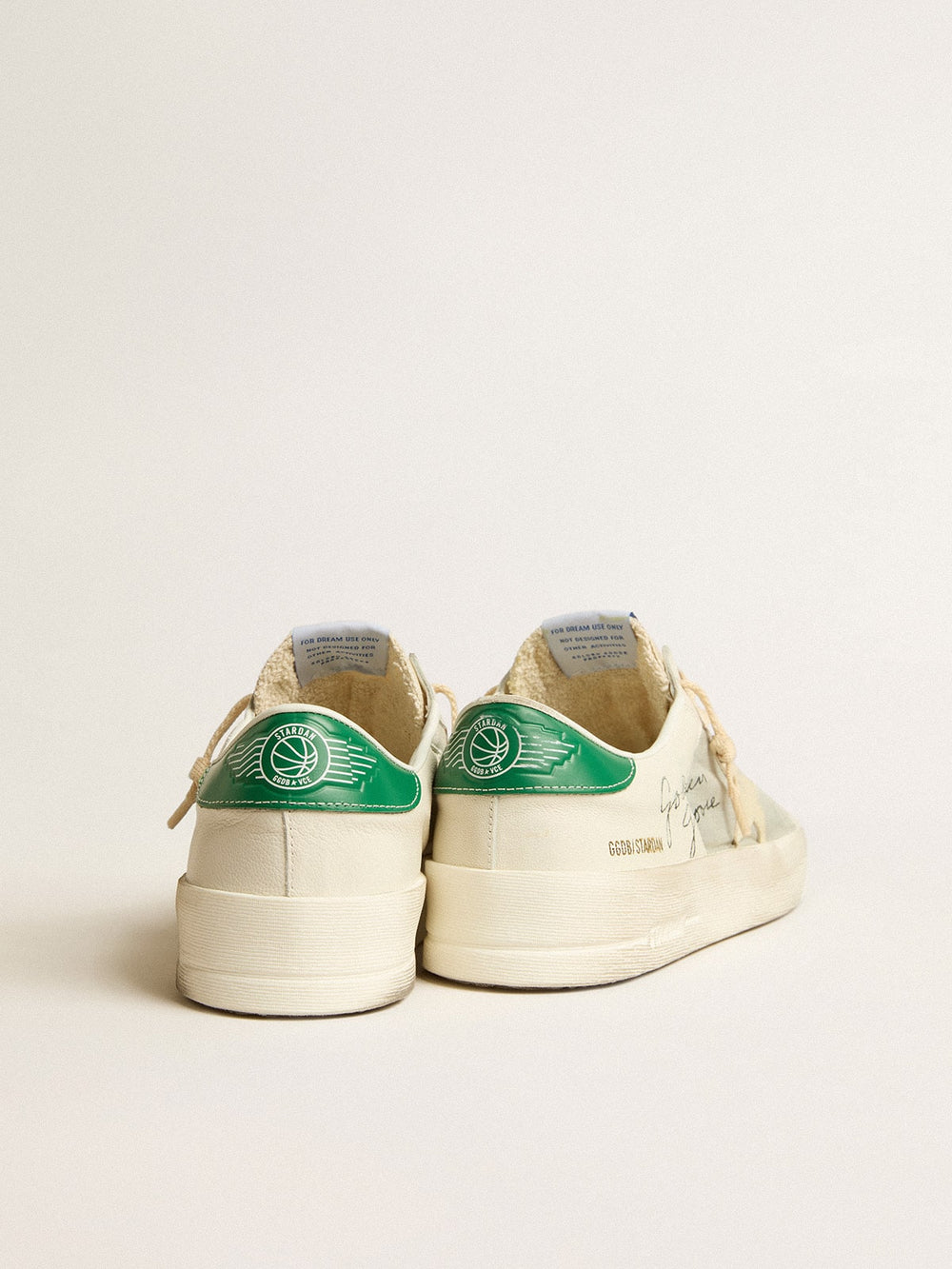 Golden Goose Stardan in white nappa leather with cream-colored leather star