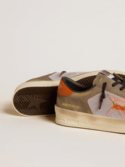 Golden Goose Stardan LTD in gray leather and mesh with leather star and heel tab