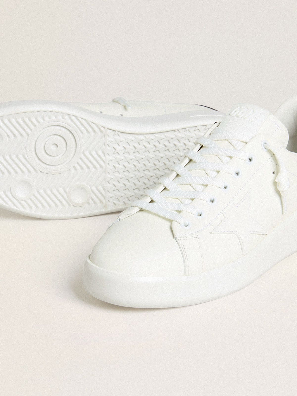 Golden Goose Men’s Purestar with white leather star and burgundy croc-print leather heel tab