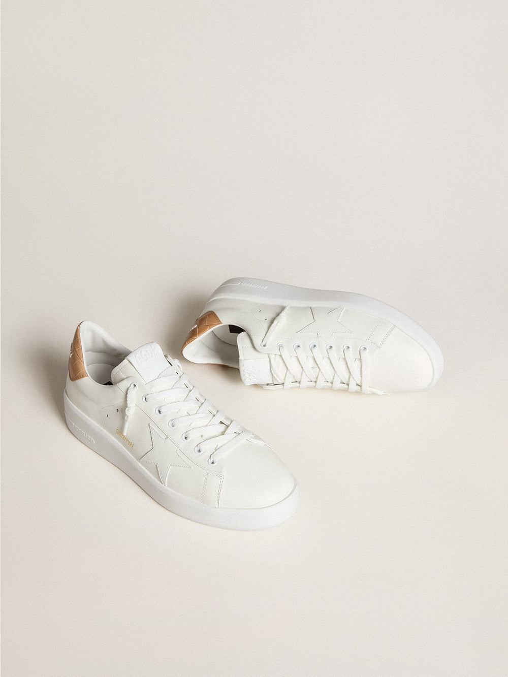 Golden Goose Men's Purestar with leather star and croc-print leather heel tab