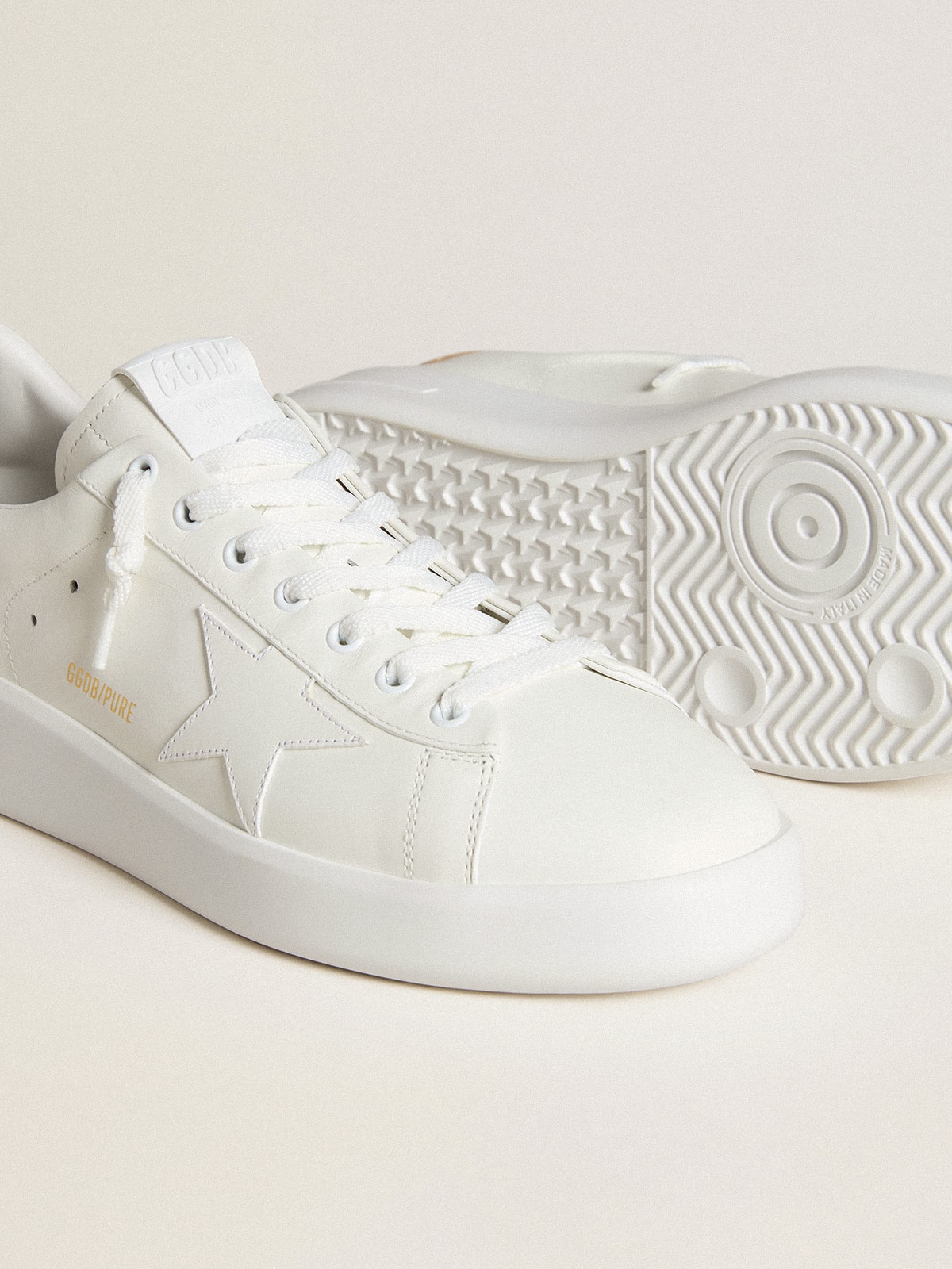 Golden Goose Men's Purestar with leather star and croc-print leather heel tab