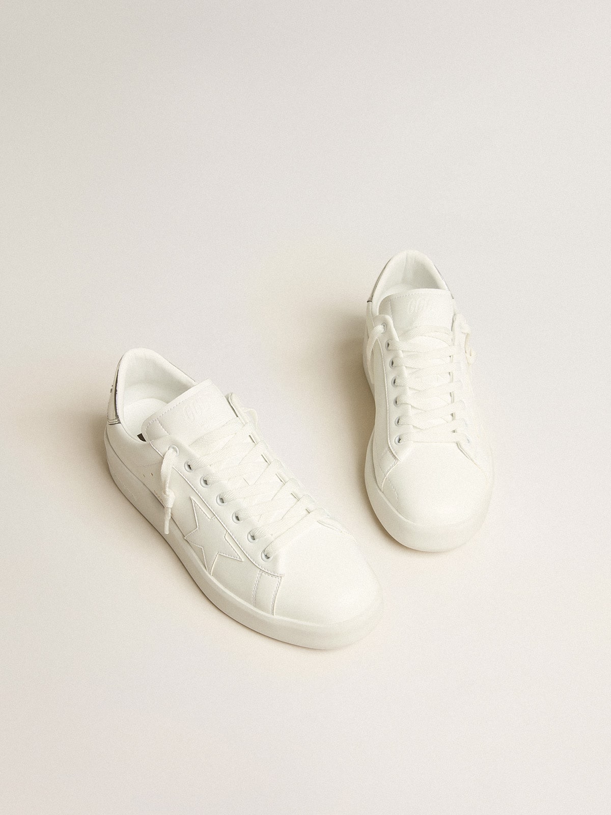 Golden Goose Men’s bio-based Purestar with white star and mirror-effect heel tab
