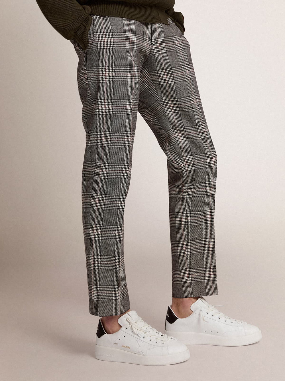 Golden Goose Men's Purestar with leather star and black leather heel tab