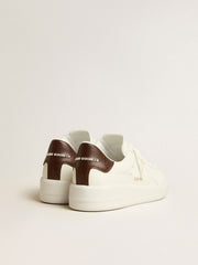 Golden Goose Purestar with white star and burgundy lizard-print heel tab