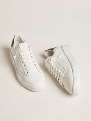 Golden Goose Men's Purestar with white leather star and dark green heel tab