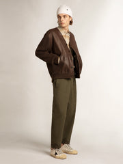 Golden Goose Men's V-Star  with black suede star and embroidered lettering