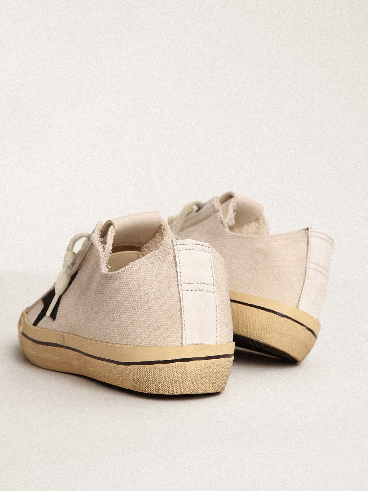 Golden Goose Men's V-Star  with black suede star and embroidered lettering
