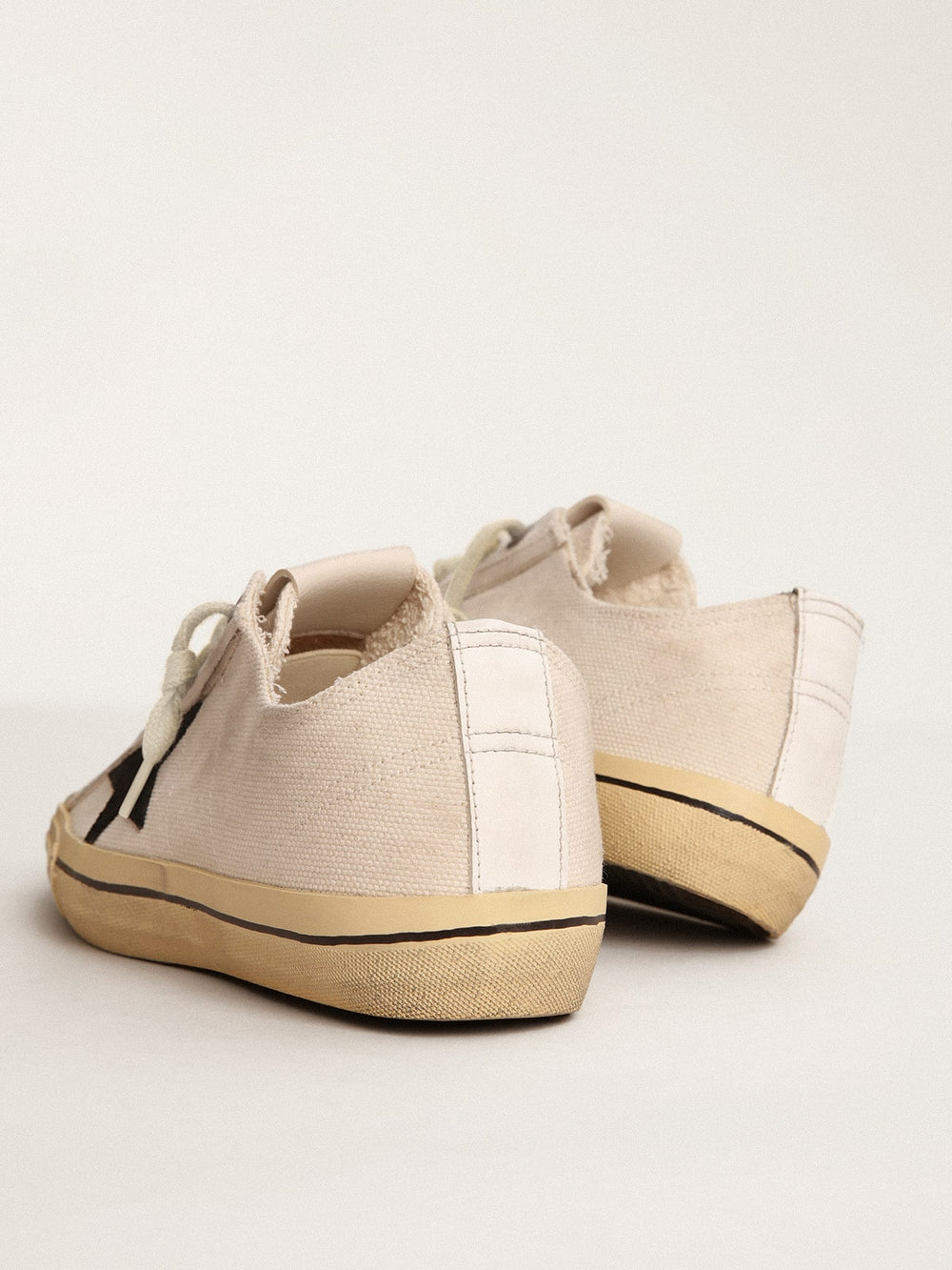 Golden Goose Men's V-Star  with black suede star and embroidered lettering